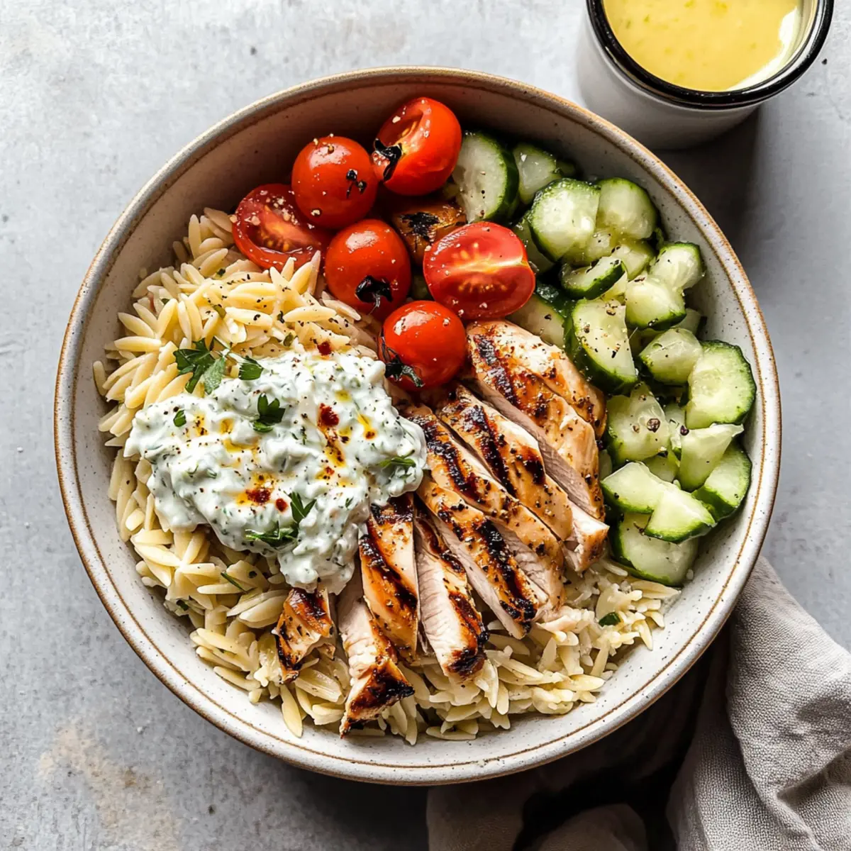 Greek Chicken Orzo Bowls