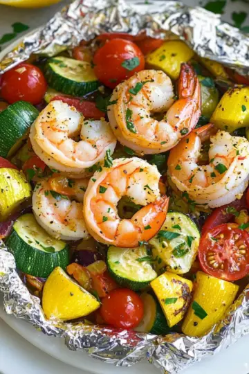 Shrimp and Summer Veggie Foil Packs