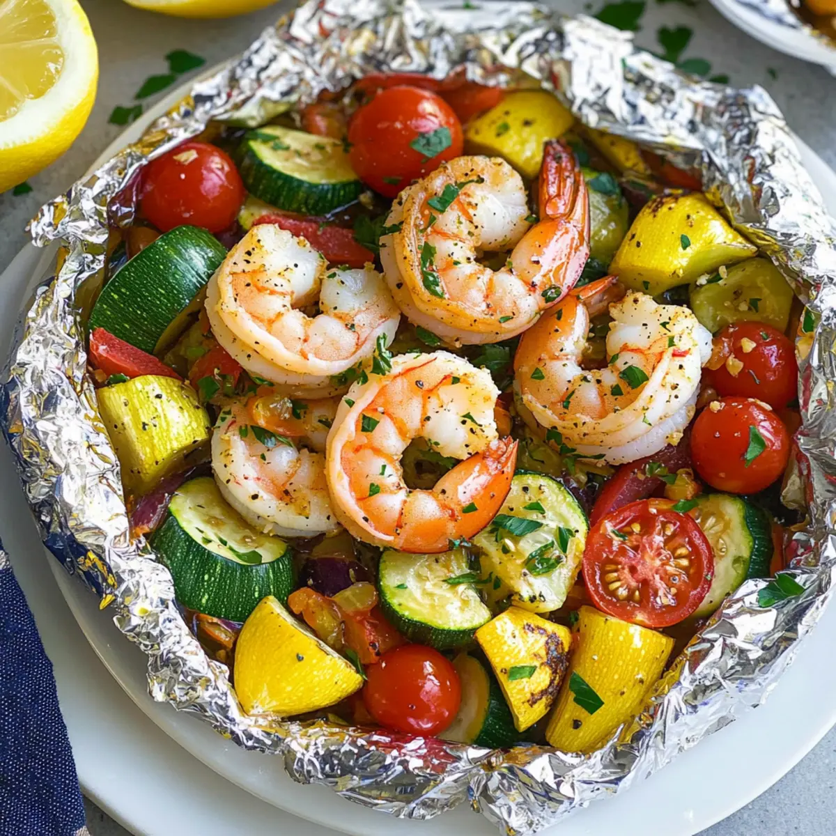Shrimp and Summer Veggie Foil Packs