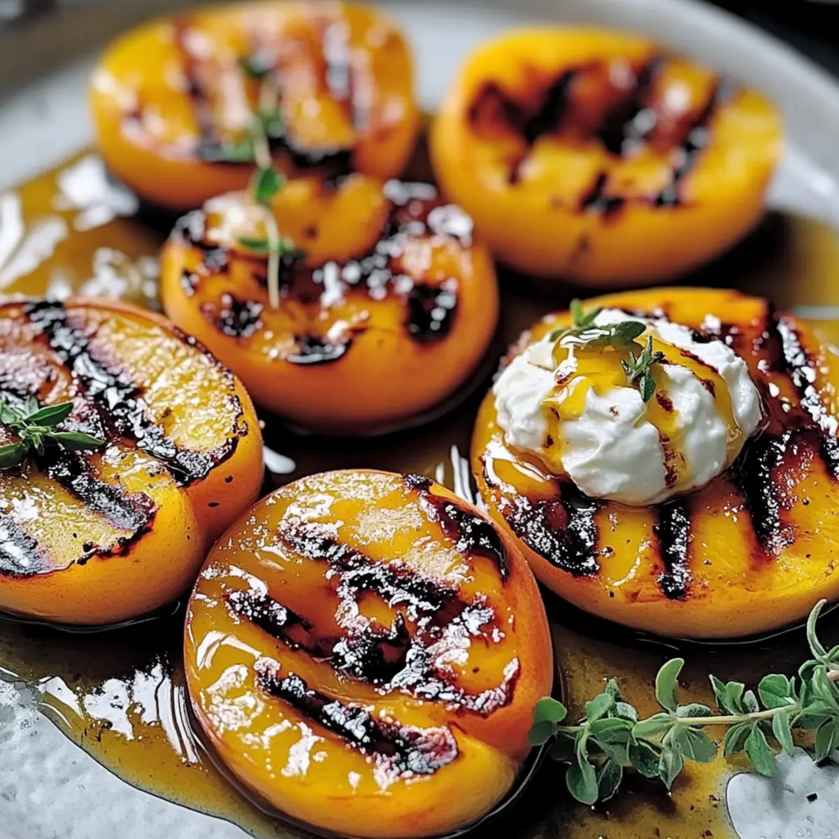 Grilled Peaches with Honey and Mascarpone