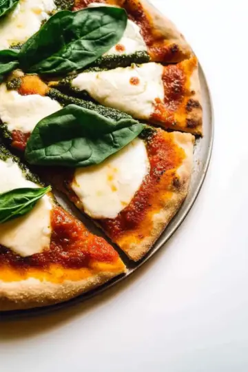 Cheesy Spinach Pesto Flatbread Recipe