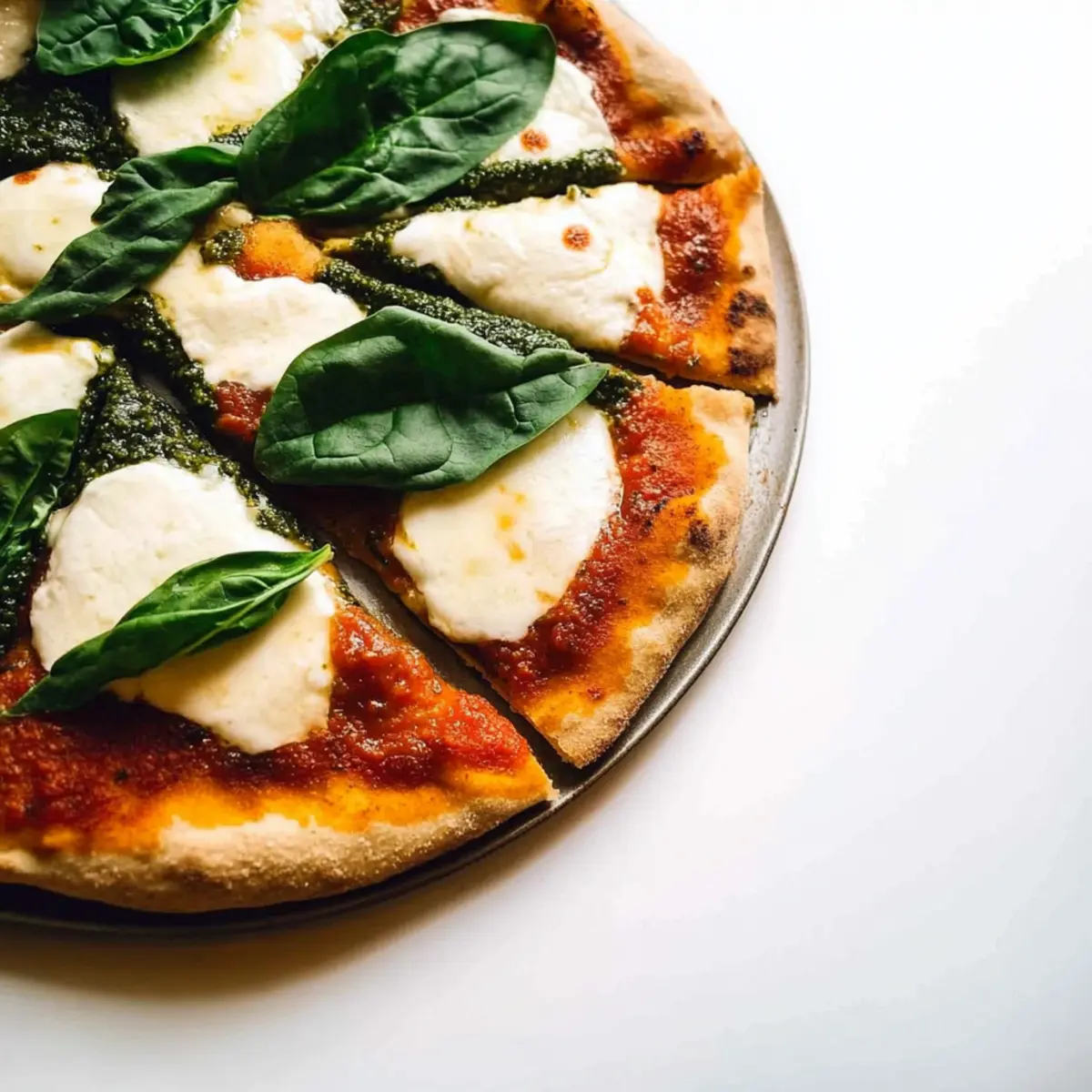 Cheesy Spinach Pesto Flatbread Recipe