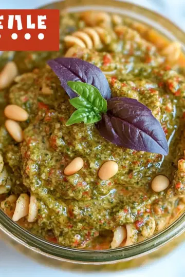 Bell Pepper Pesto with Purplish Basil