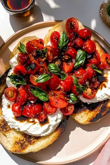 Whipped Ricotta Bruschetta with Summer Tomatoes