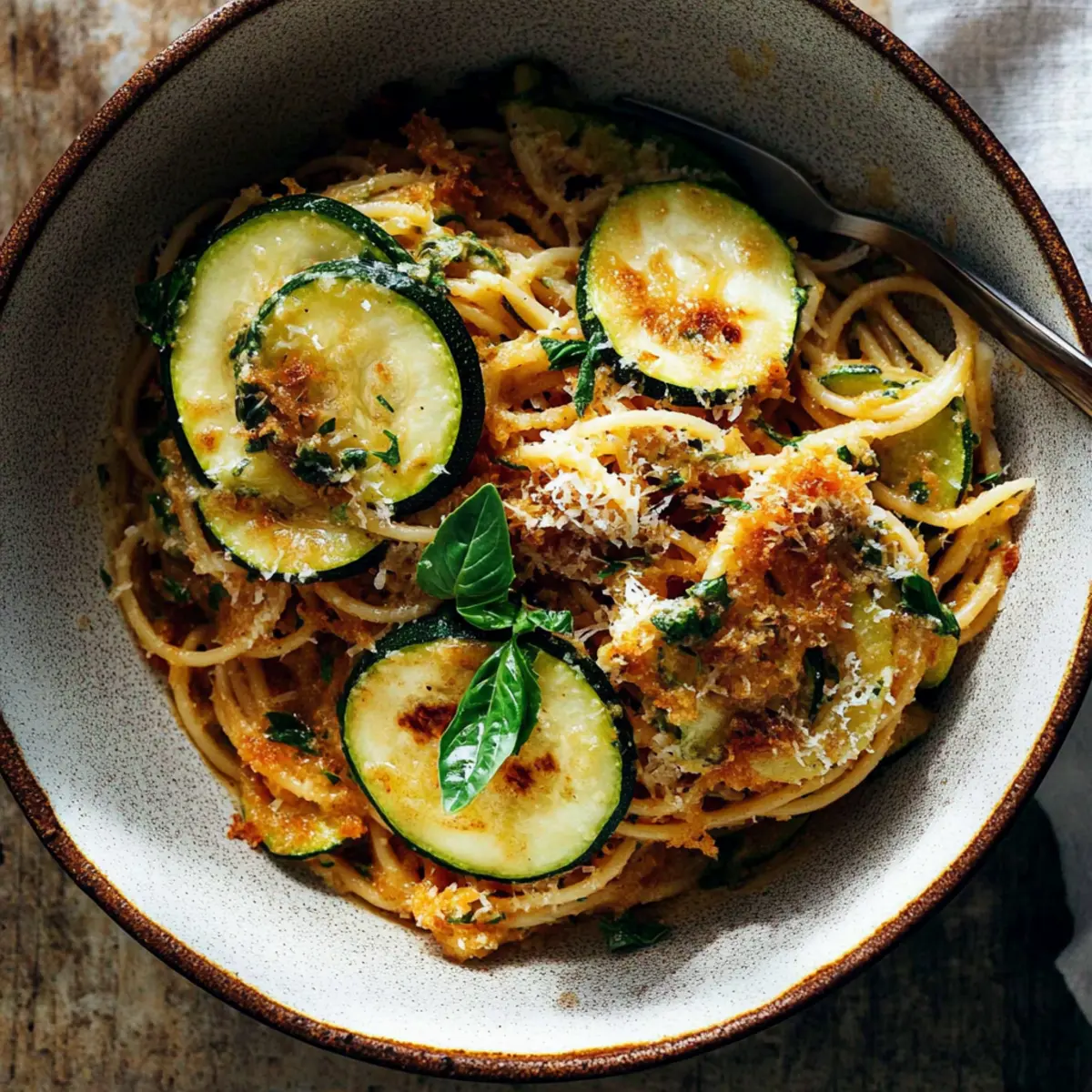 Spaghetti with Crispy Zucchini