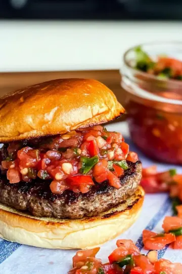 Burgers with Fresh Tomato Relish