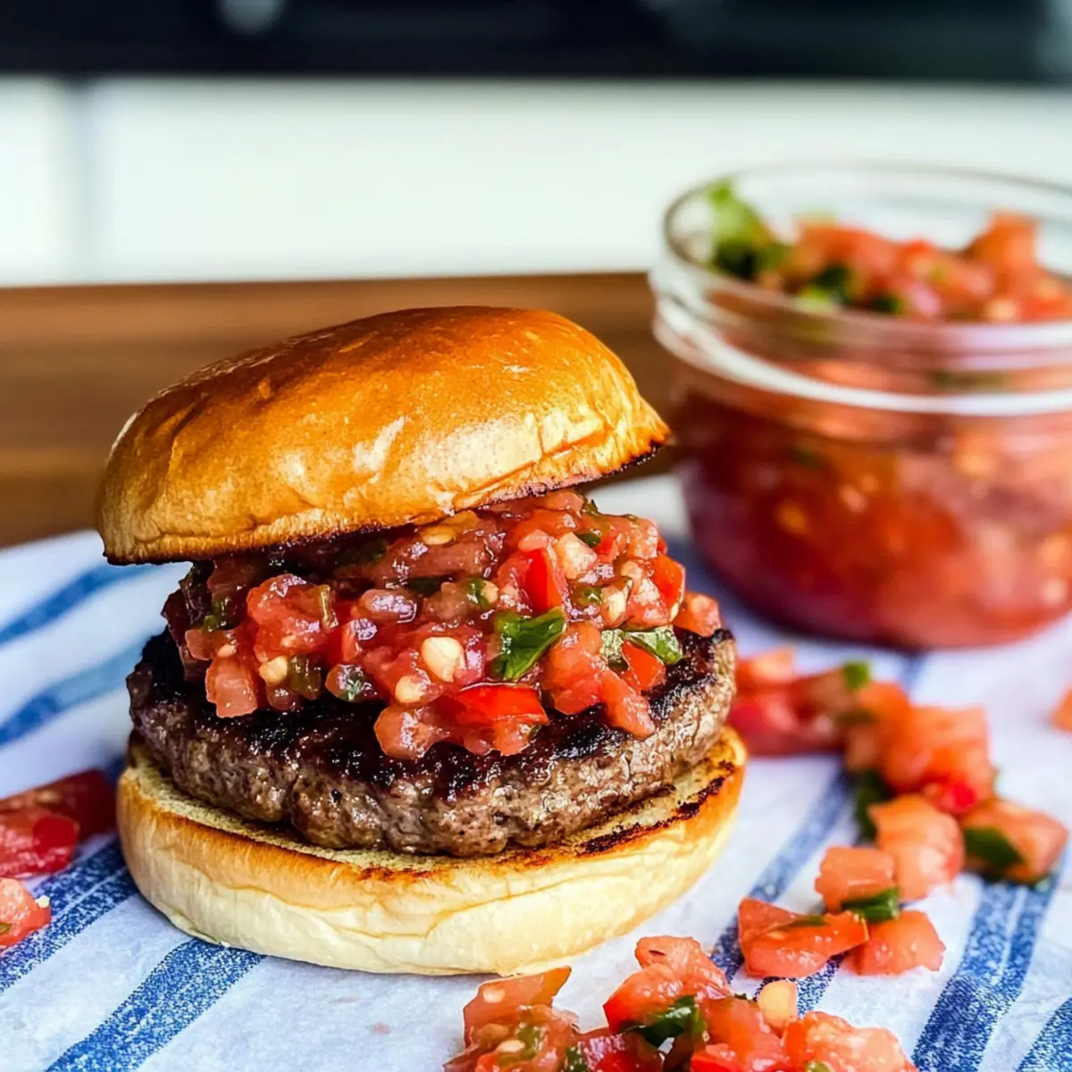 Burgers with Fresh Tomato Relish