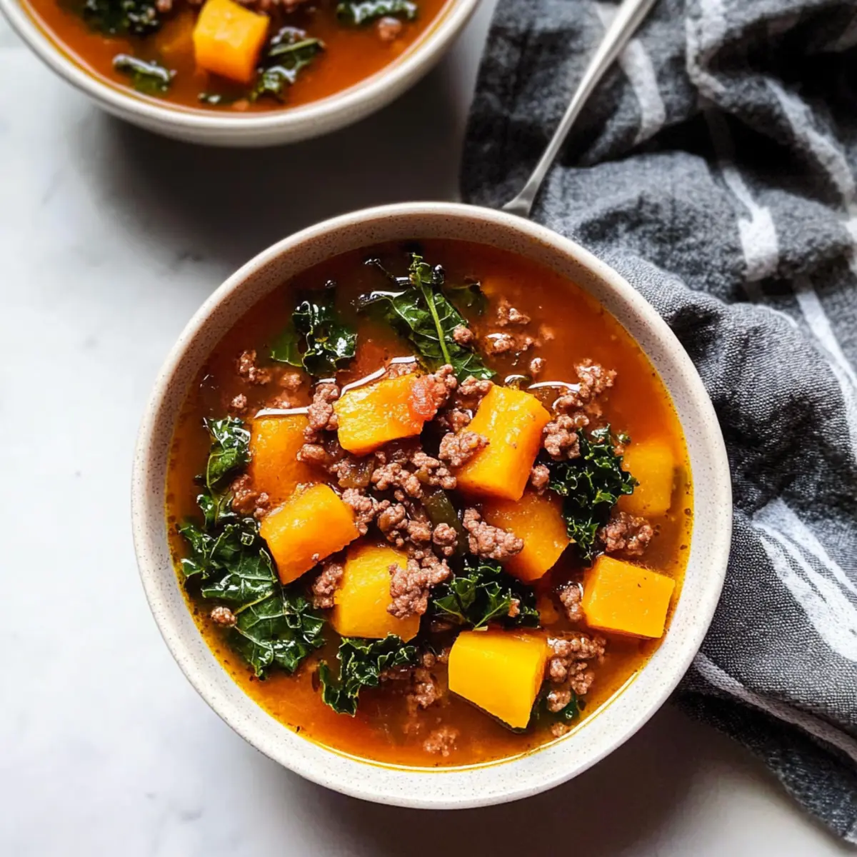 Ground Beef Butternut Squash Kale Soup