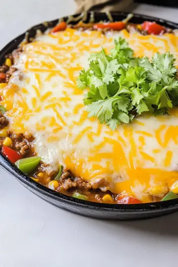 Cheesy Mexican Beef and Rice Skillet Dinner