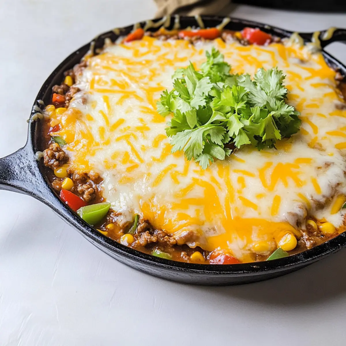 Cheesy Mexican Beef and Rice Skillet Dinner
