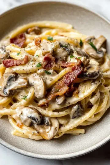 Bacon and Mushroom Pasta