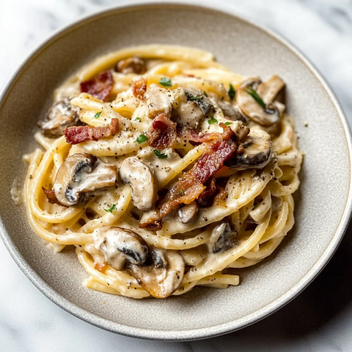 Bacon and Mushroom Pasta