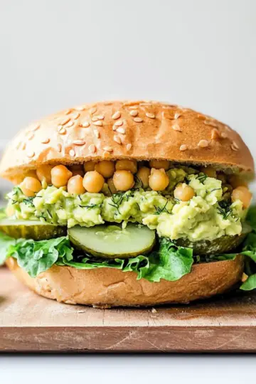 Chickpea Avocado Dill Pickle Sandwiches