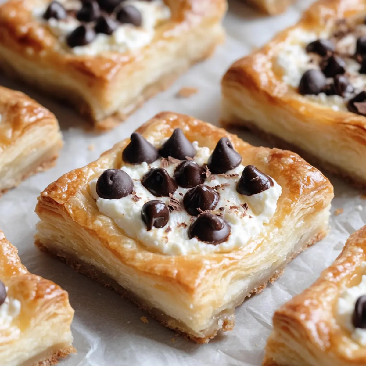 Ricotta Chocolate Chip Pastry Squares