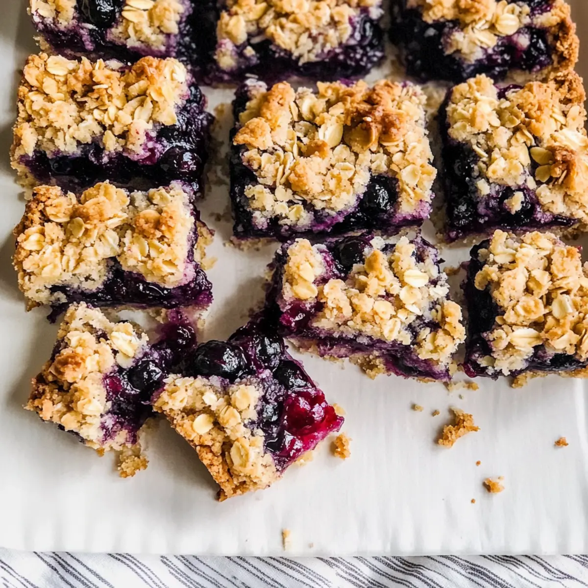 Blueberry Crumble Bars with Oats