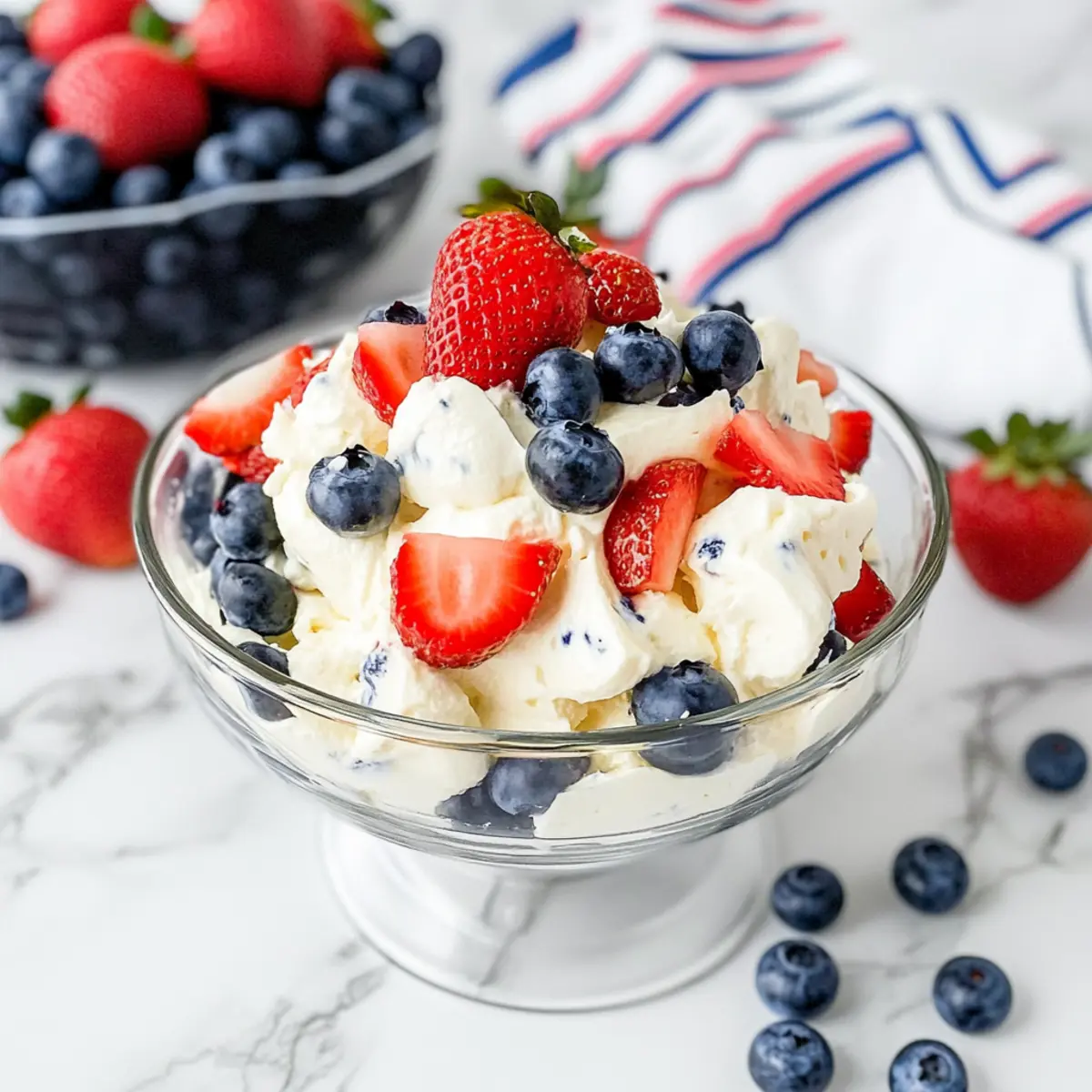 Red White and Blue Cheesecake Salad