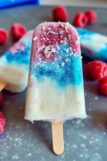 Coconut Blue Raspberry Popsicles