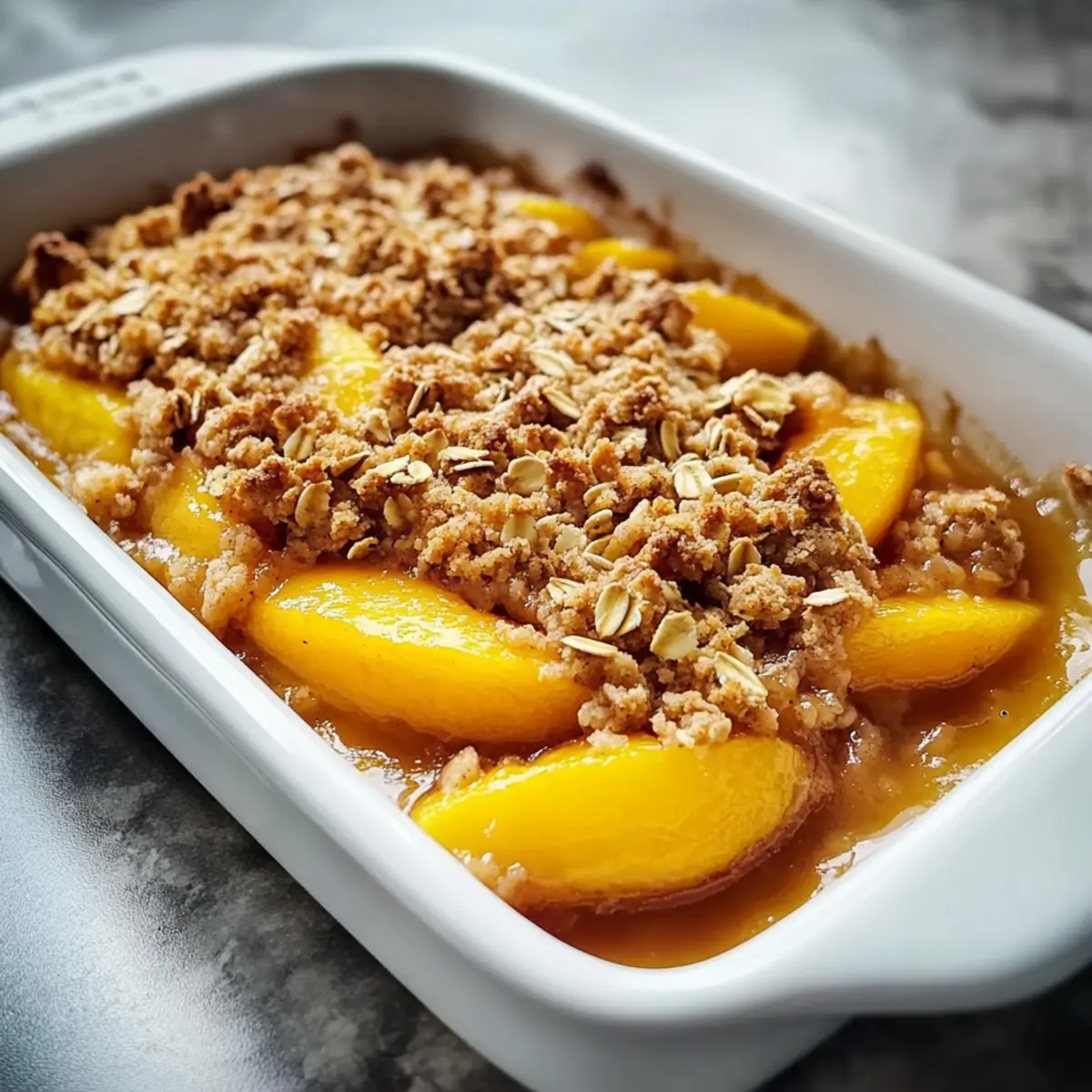 Peach Cobbler with Oatmeal Crumble