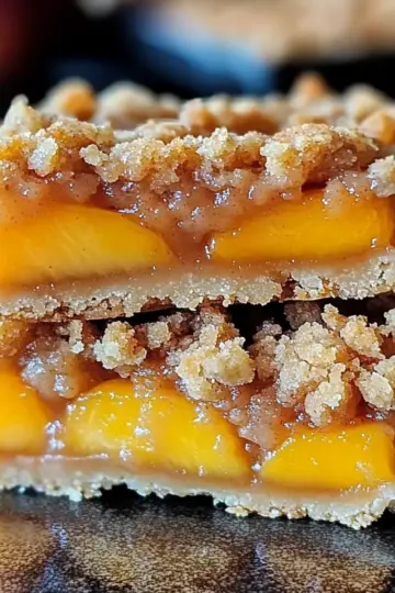 Cinnamon Peach Crumble Bars