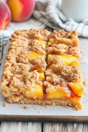 Peaches and Cream Crumble Bars