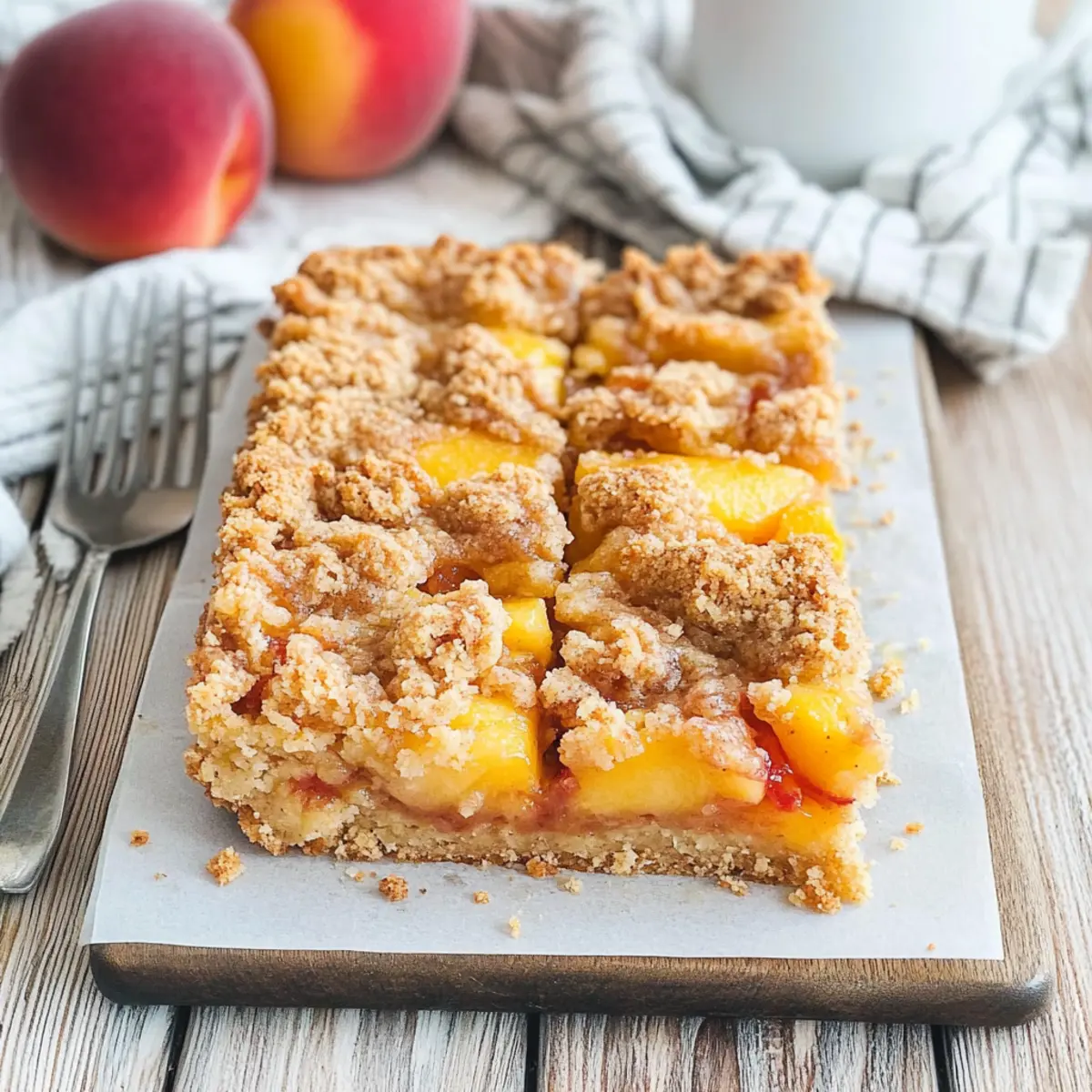 Peaches and Cream Crumble Bars