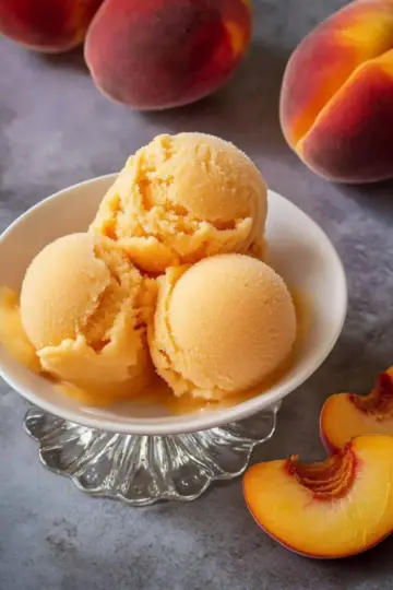 Sorbet With Fresh Peaches