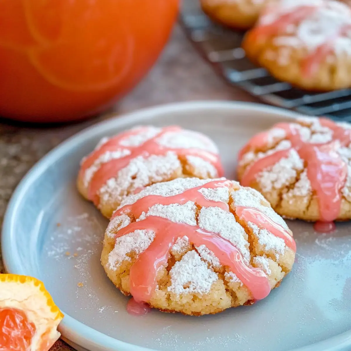 Grapefruit Crinkle Cookies