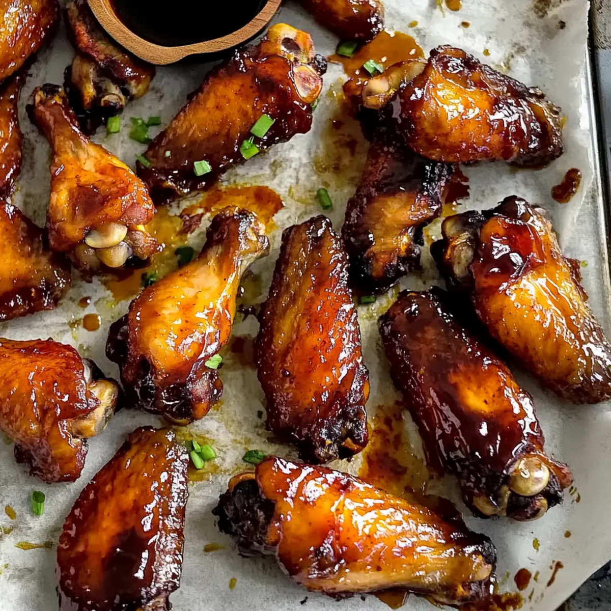 baked apricot sticky chicken wings