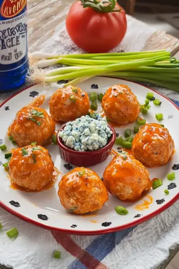 Blue Cheese-Stuffed Buffalo Chicken Meatballs
