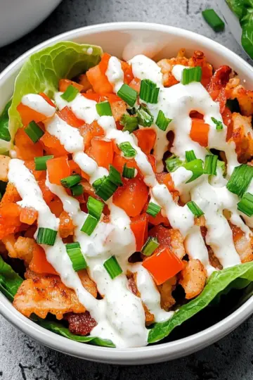 Buffalo chicken cottage cheese bow