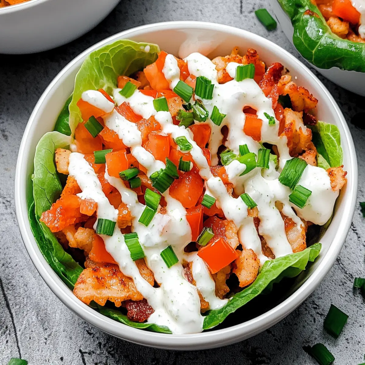 Buffalo chicken cottage cheese bow