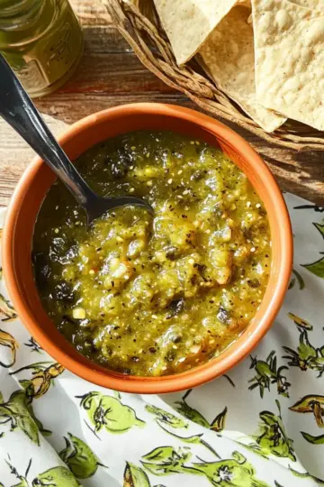 Roasted Tomatillo and Poblano Salsa