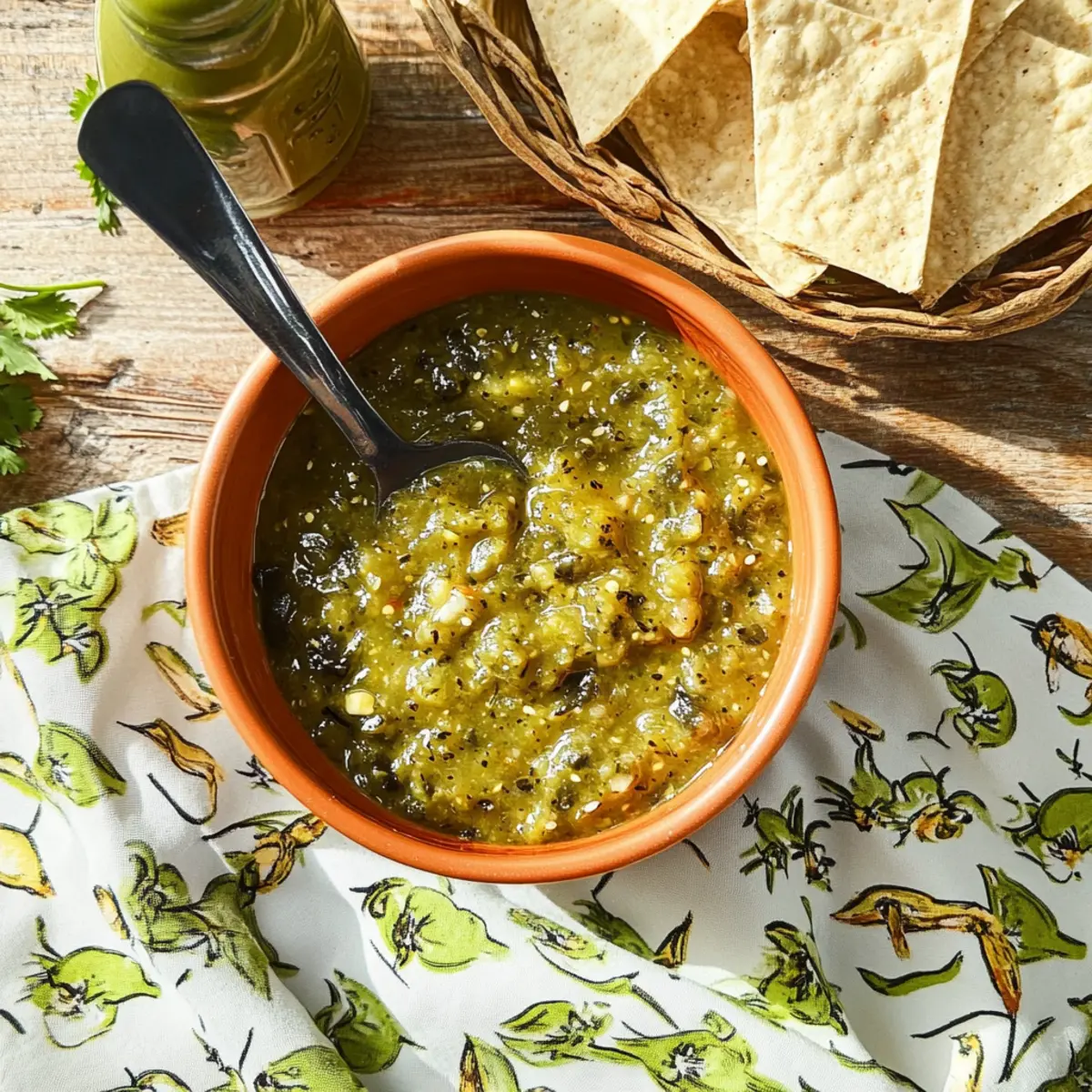 Roasted Tomatillo and Poblano Salsa