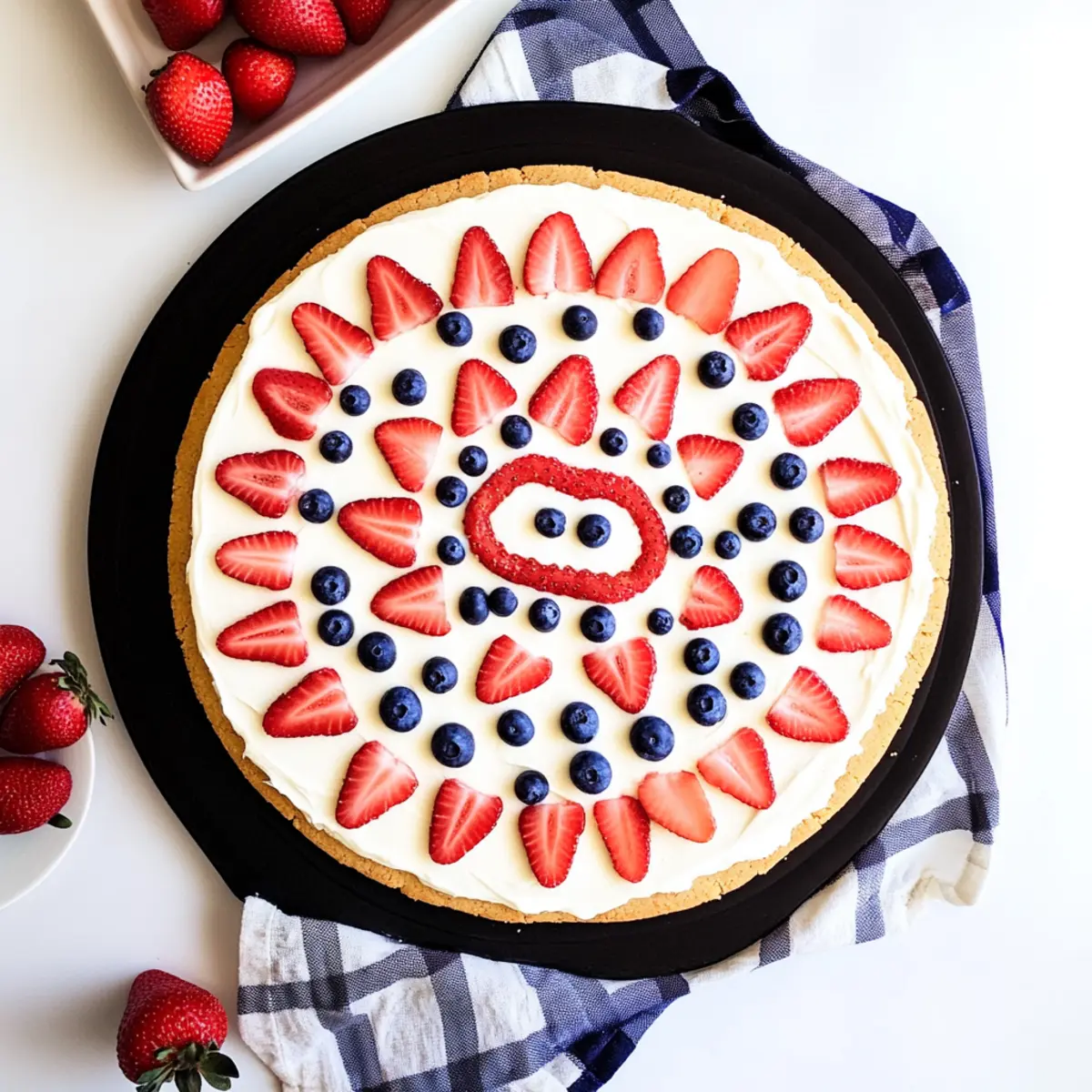 Fourth of July Berry Dessert Pizza