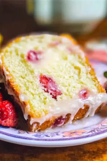 Lemon Strawberry Yogurt Pound Cake