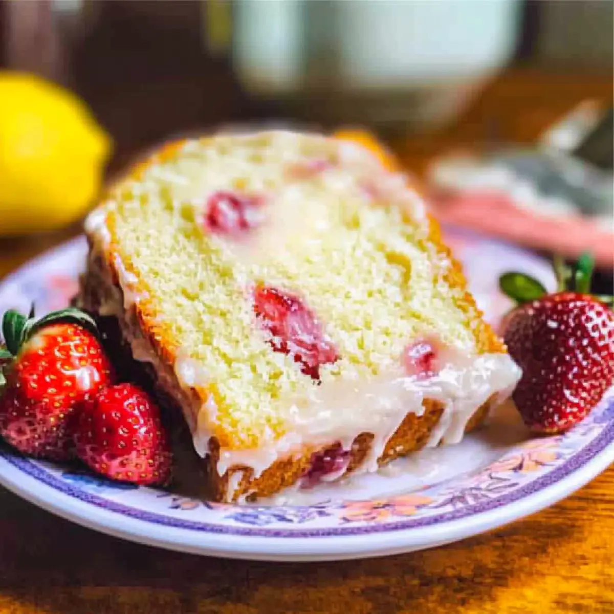 Lemon Strawberry Yogurt Pound Cake