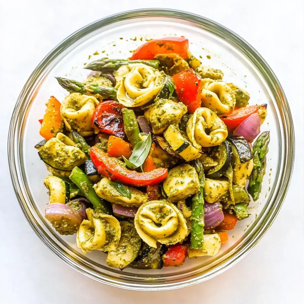 Tortellini with Roasted Veggies and Basil Vinaigrette