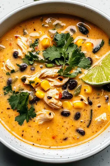 Chicken, Poblano, and Black Bean Soup