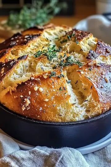 Garlic Herb Dutch Oven Bread