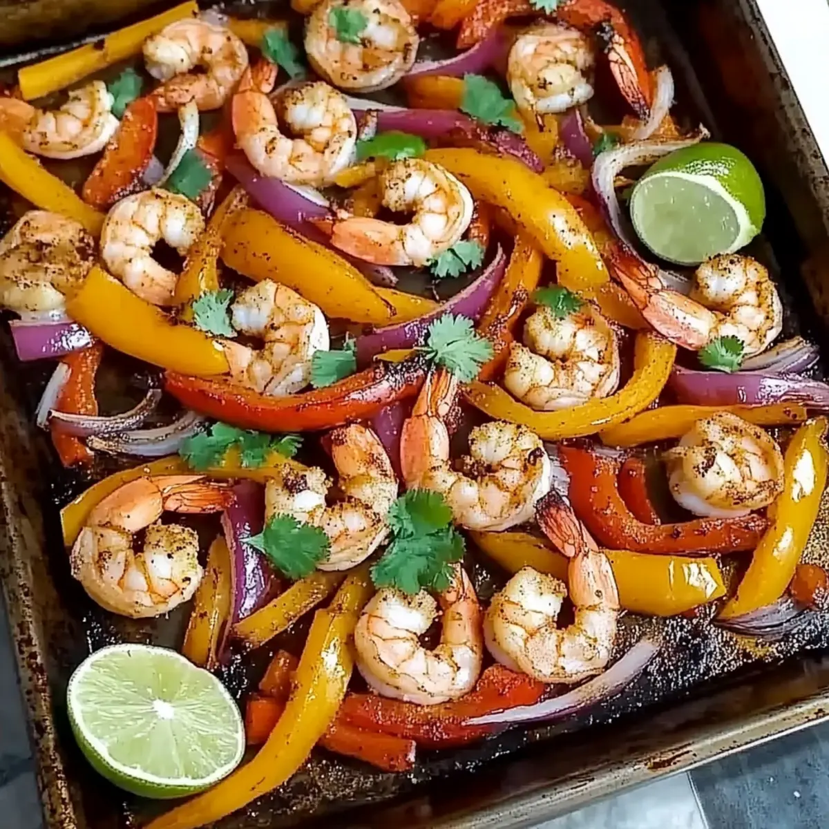 Sheet Pan Shrimp Fajitas
