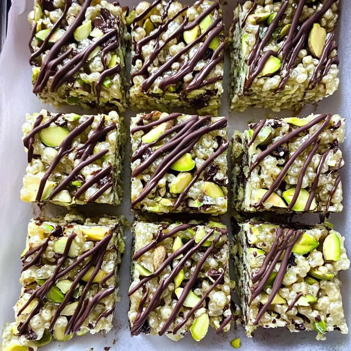 Pistachio and White Chocolate Rice Krispies Treats