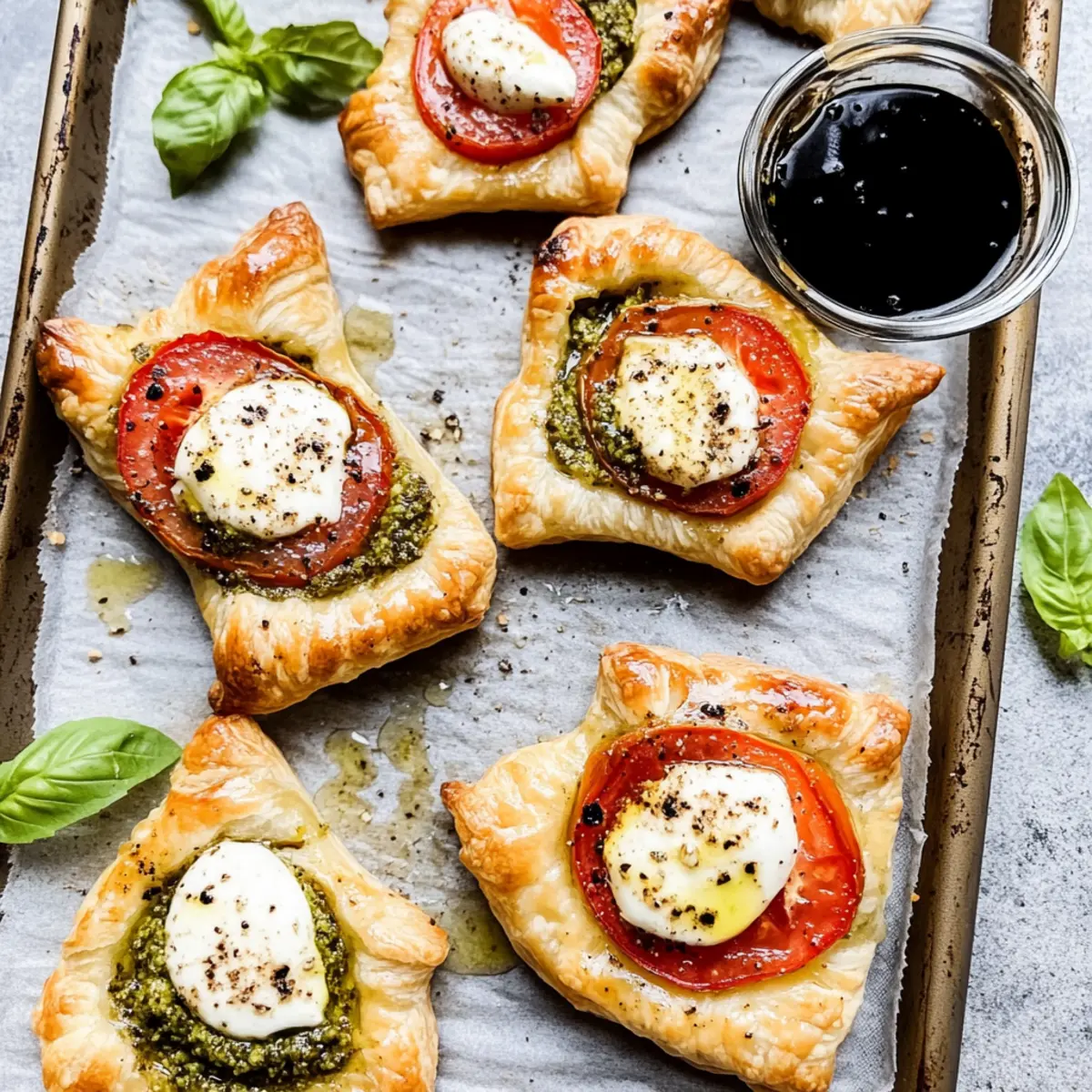 Pesto Caprese Puff Pastries