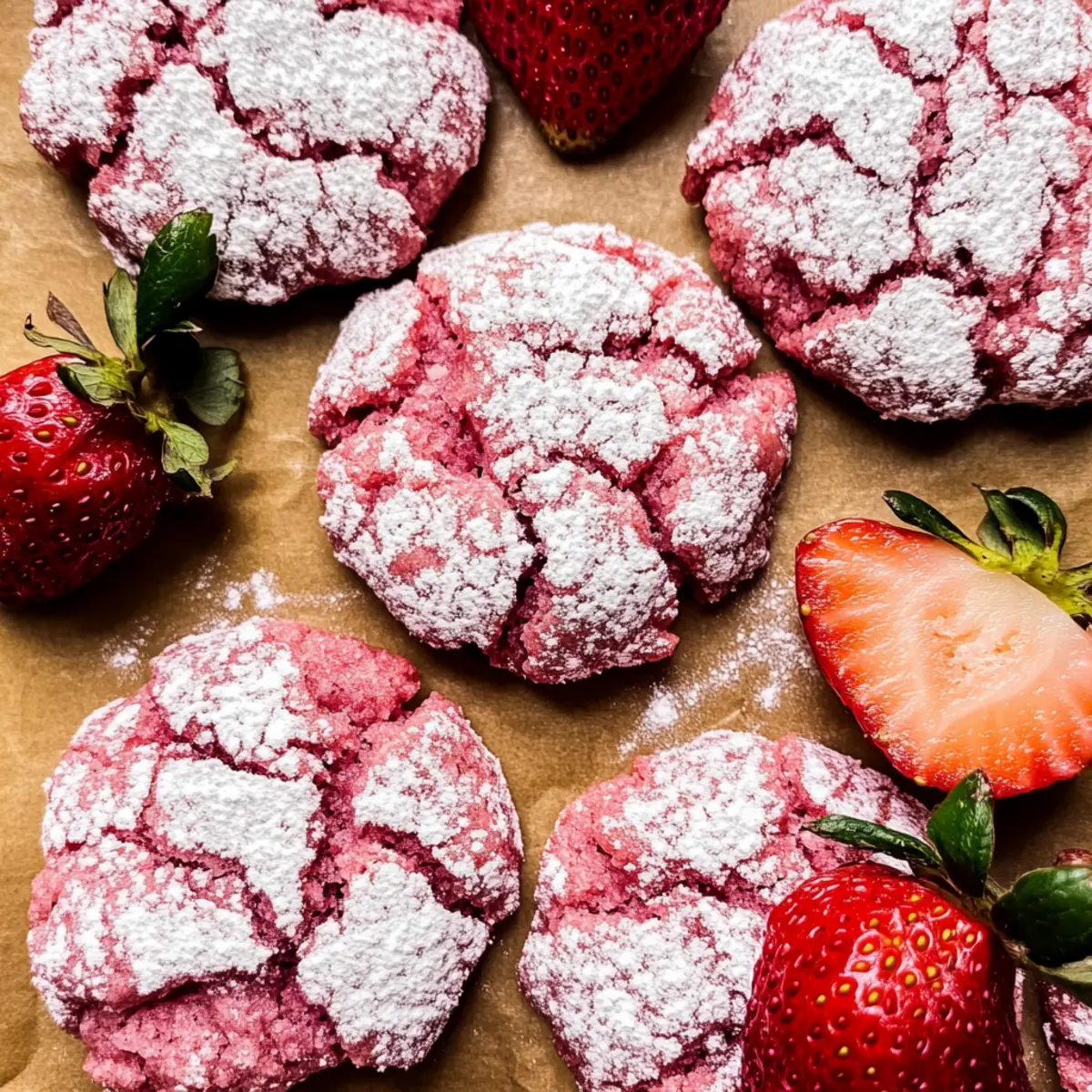 Strawberry Crinkle Cookies