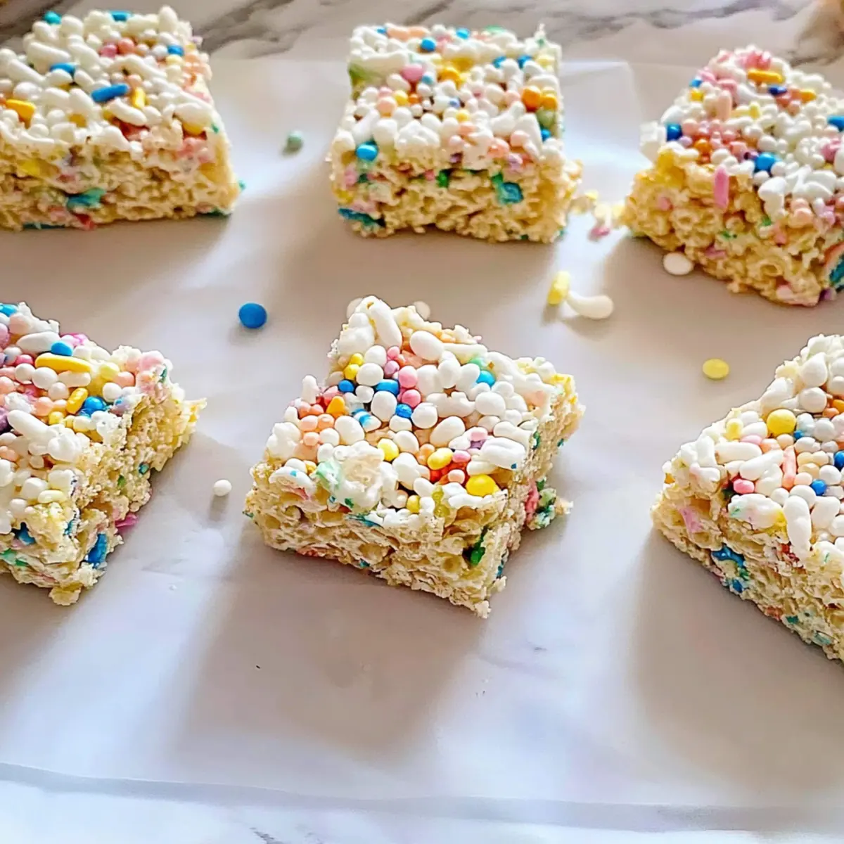 Cake Batter Rice Krispie Treats