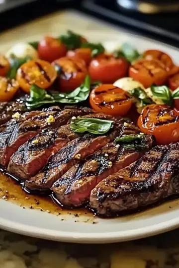 Grilled Steak with Fresh Caprese Salad