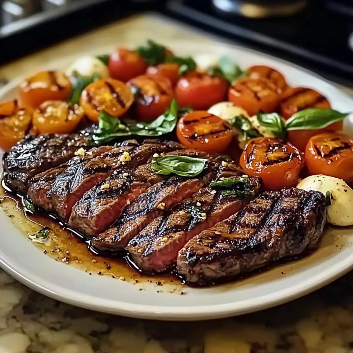 Grilled Steak with Fresh Caprese Salad