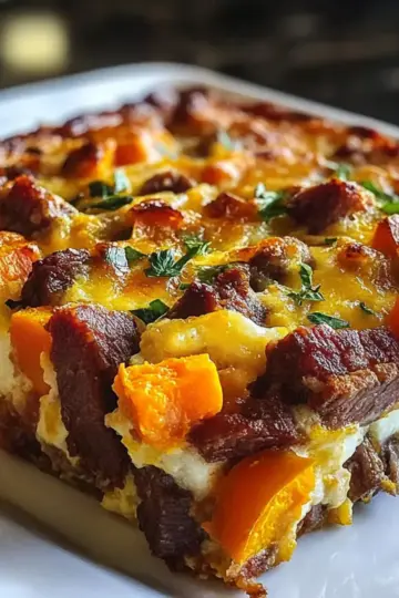 Breakfast Casserole with Smoked Beef