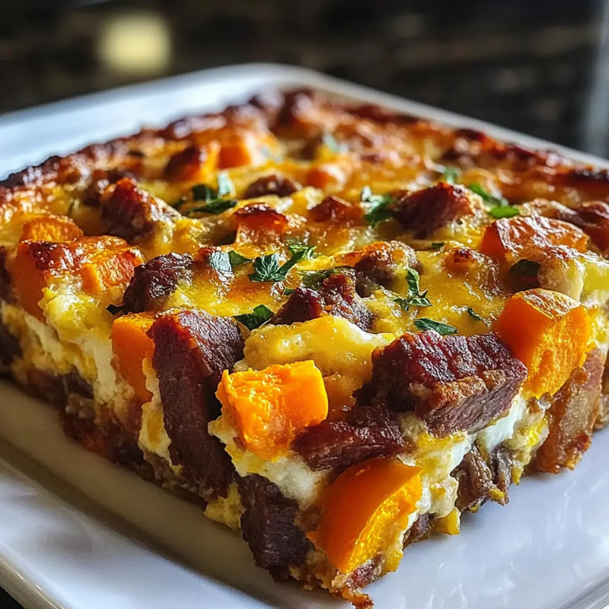 Breakfast Casserole with Smoked Beef