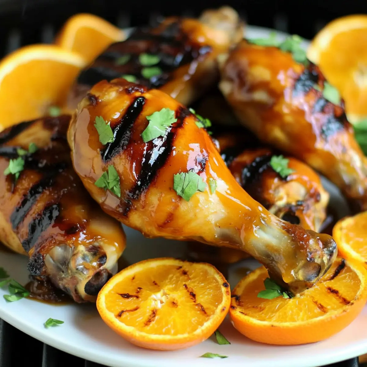Orange Glazed BBQ Chicken Drumsticks